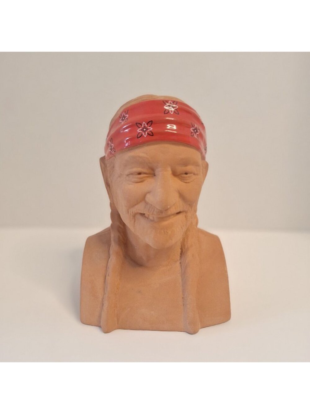 WILLIE NELSON TERRACOTTA INCENSE STICK BURNER HOLDER RED ENAMEL BANDANA HEADBAND
